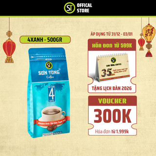  Cà phê rang xay bột pha phin số 4 Xanh - Cà Phê Sơn Tùng - Dòng truyền thống - 500gram 