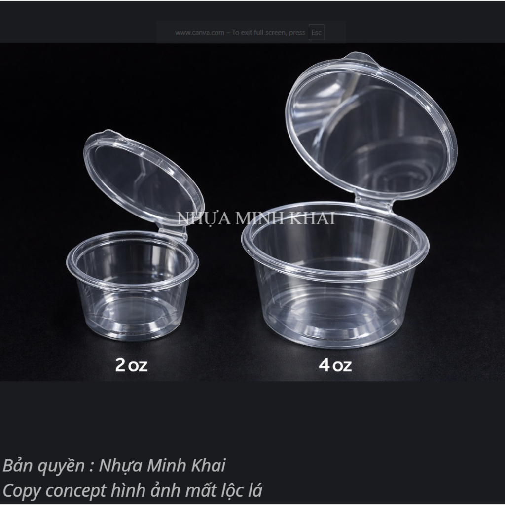 Set 50 Hũ sốt nắp liền 60ml-2oz, hũ nước chấm nắp liền 2oz,4oz