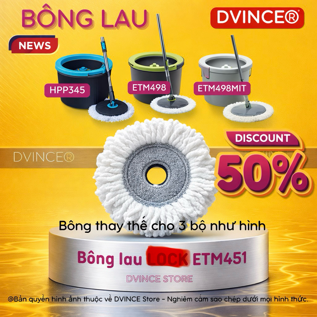 ⚡Miếng giẻ lau sàn thay thế của cây ETM498 | ETM498MIT | HPP345 IocknIock.