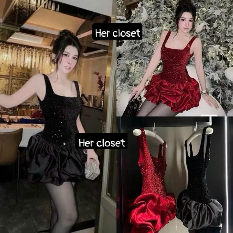 [VÁY THIẾT KẾ] Váy tafta bling bling dáng ngắn đầm tafta bling bling ngắn váy ngắn đầm ngắn sang chả