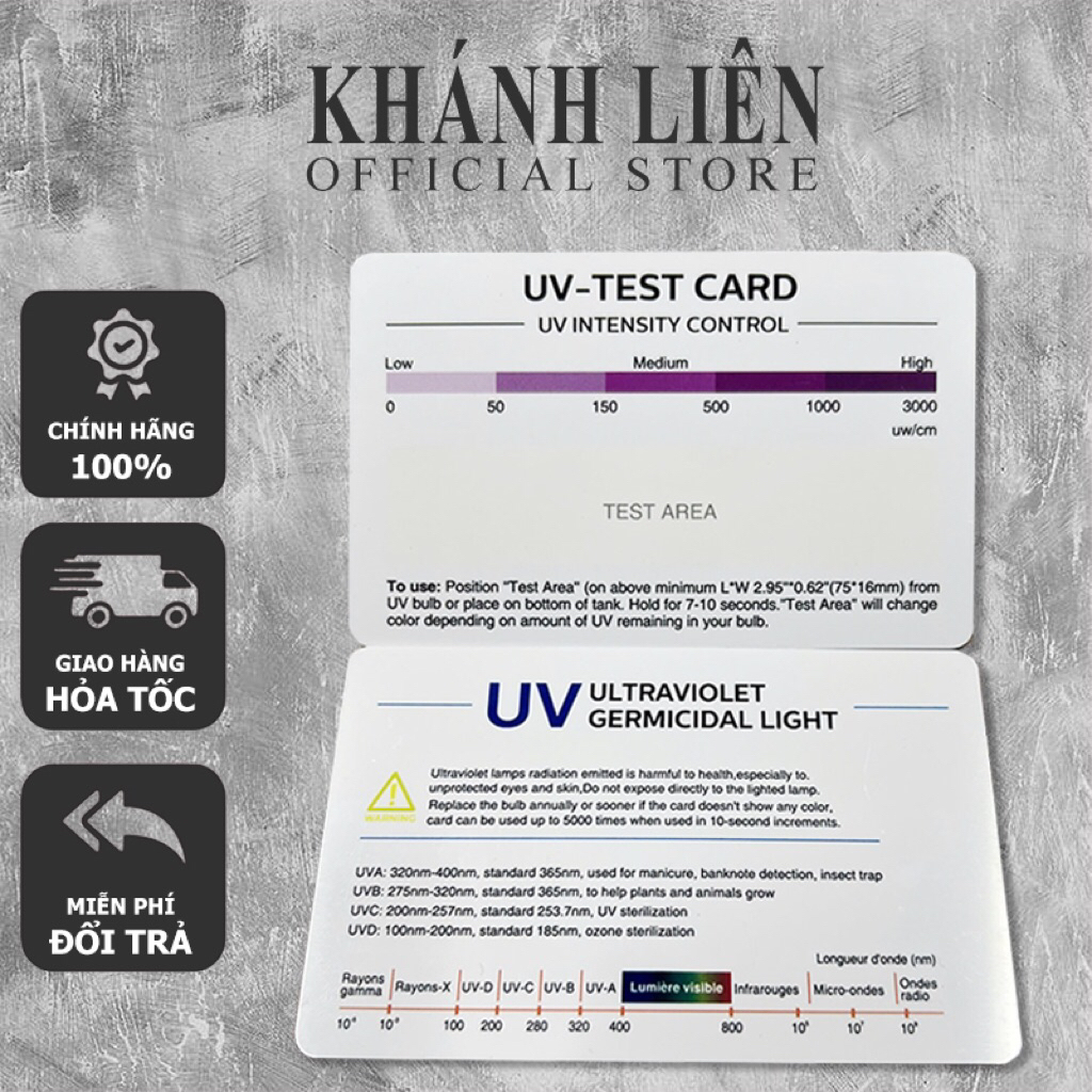 Thẻ test UV- thẻ test tia cực tím của ánh sáng- kiểm tra cường độ tia UV CARD