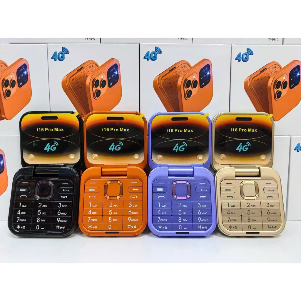 Điện thoại mini nắp gập I16promax sử dụng sim 4G/5G 2 sim, 2 sóng dành cho trẻ em, người già