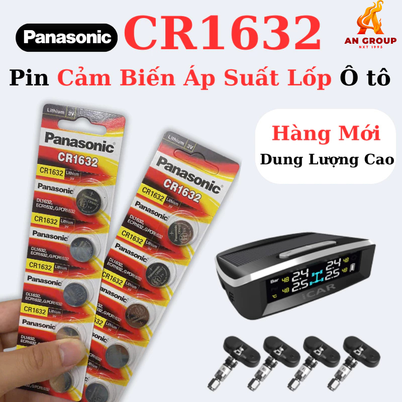 [Panasonic] Pin Cảm Biến Áp Suất Lốp Ô Tô CR1632 3V , Dung Lượng Pin Trâu Dùng Lâu Pin Panasonic Cr1