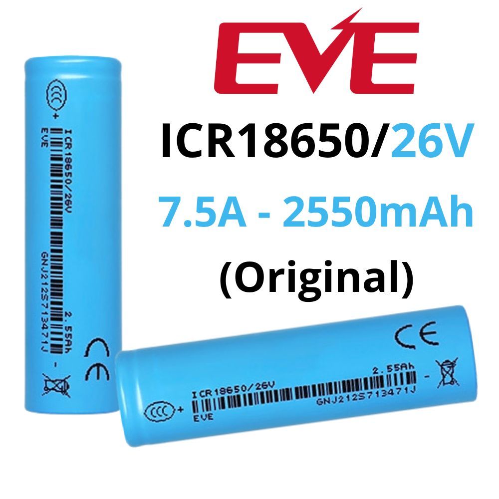Pin sạc EVE ICR18650/26V 2550mAh 3.6V 18650