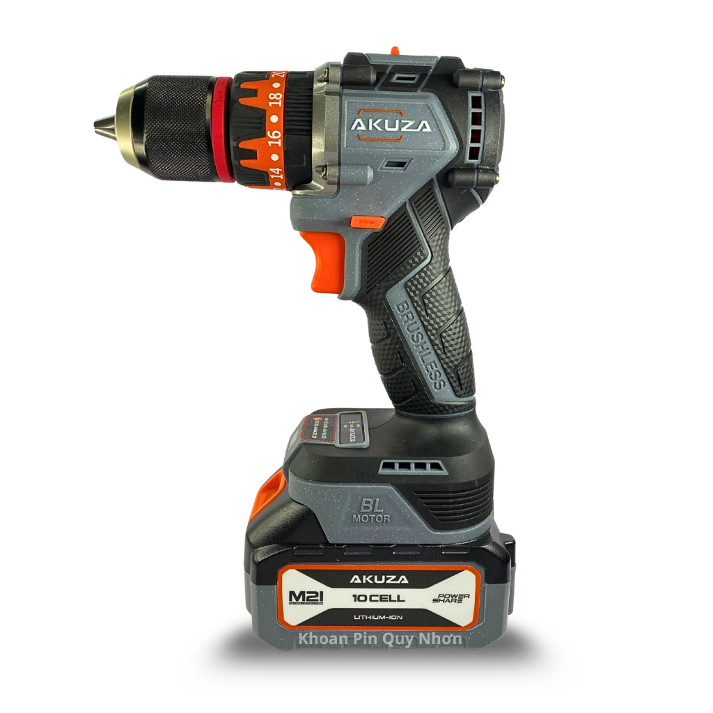 Máy Khoan Pin Akuza cao cấp 3 chức năng đầu kẹp 13 ly chân pin phổ thông