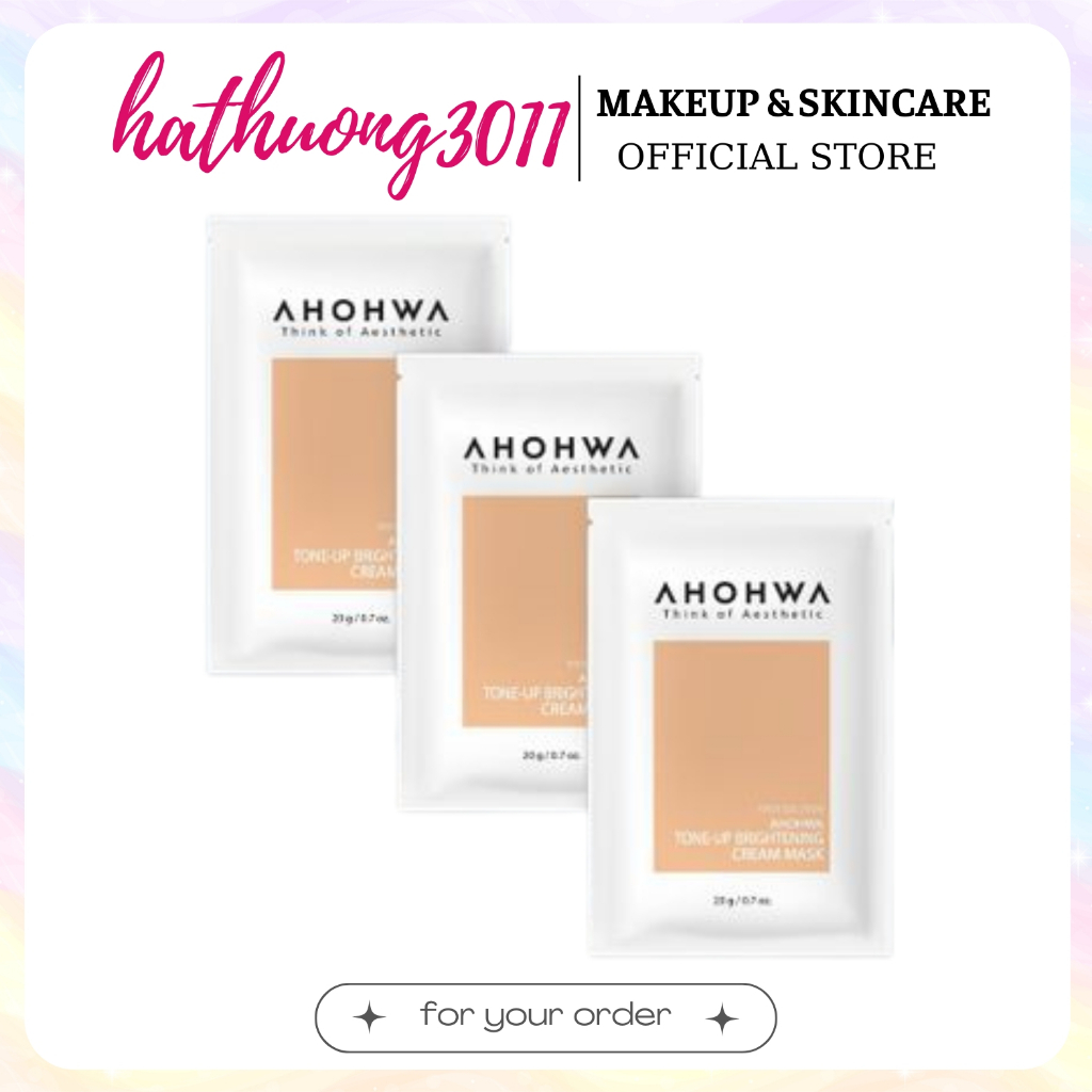 Gói mặt Nạ Ủ Trắng Dạng Kem AHOHWA Tone-Up Brightening Cream Mask