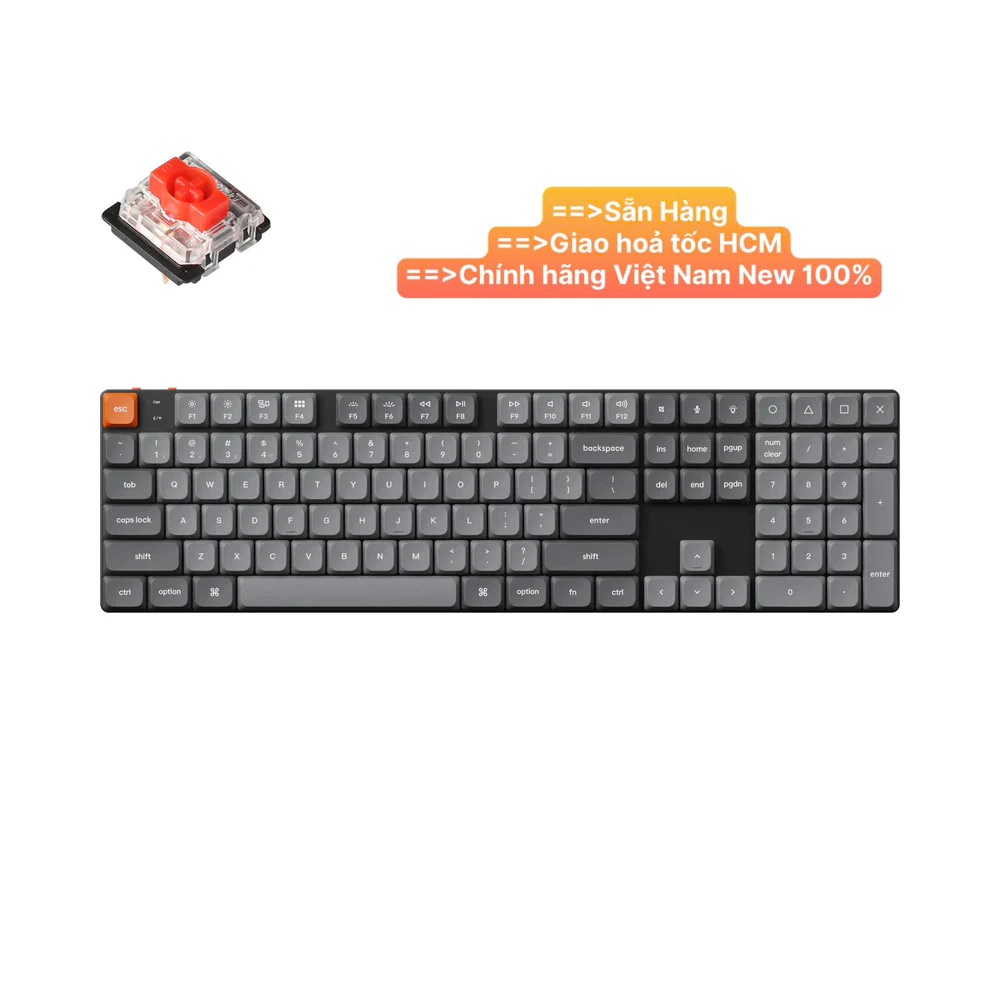 Bàn phím không dây Keychron K5 Max RGB Hotswap (Gateron Sw) K5M-H1/ H3 Full-Size Low-Profile  - Hàng