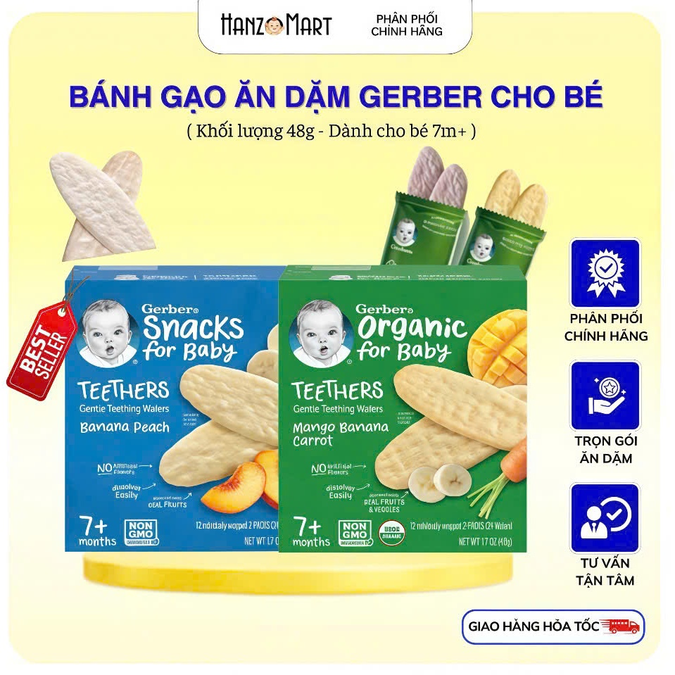 Bánh ăn dặm cho bé Gerber Teether 7m+
