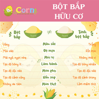 Bột bắp hạt mịn hữu cơ (bột ngô) Probios - Cho bé 6m+