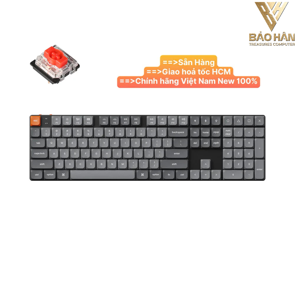 Bàn Phím Cơ Keychron K5 Max RGB Hotswap (Gateron Sw) K5M-H1/ H3 Full-Size Low-Profile  - Hàng Chính 