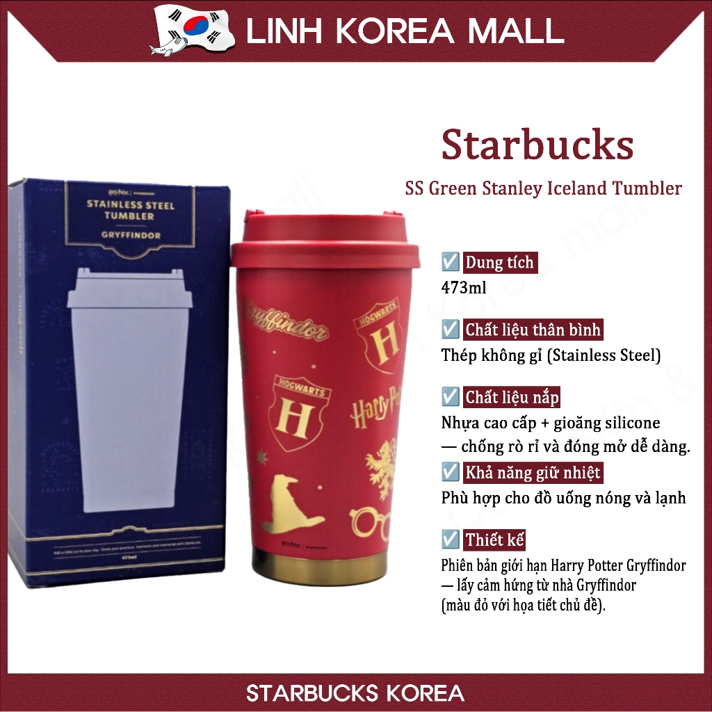[Starbucks Hàn Quốc] Cốc Giữ Nhiệt Starbucks SS Gryffindor Elma Tumbler 473ml