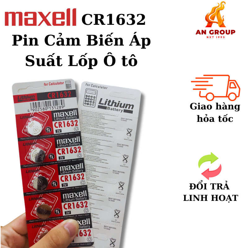 Pin Cảm Biến Áp Suất Lốp Ô Tô CR1632 3V Chính Hãng Nhật Bản Độ Bền Cao Dùng Lâu Pin Maxell Cr1632 1 