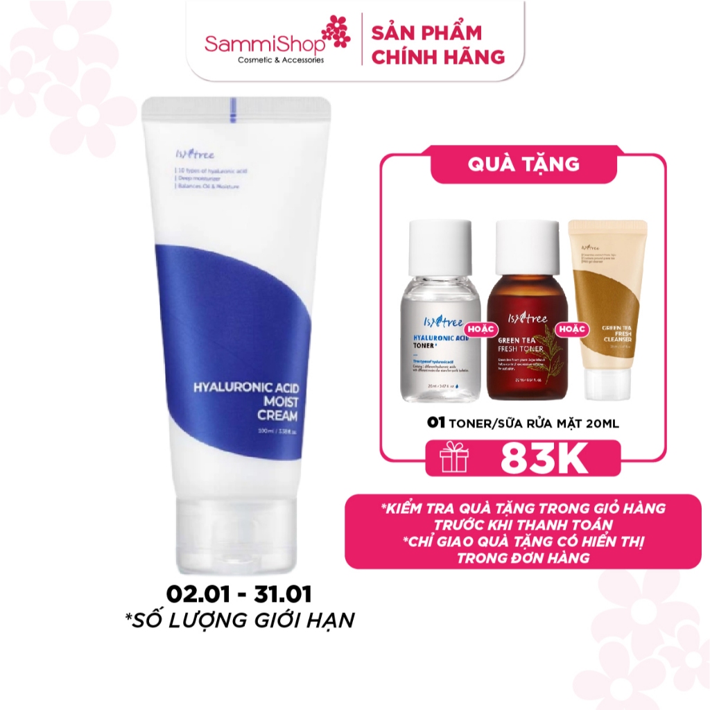 Isntree Kem Dưỡng Hyaluronic Acid Moist Cream 100ml