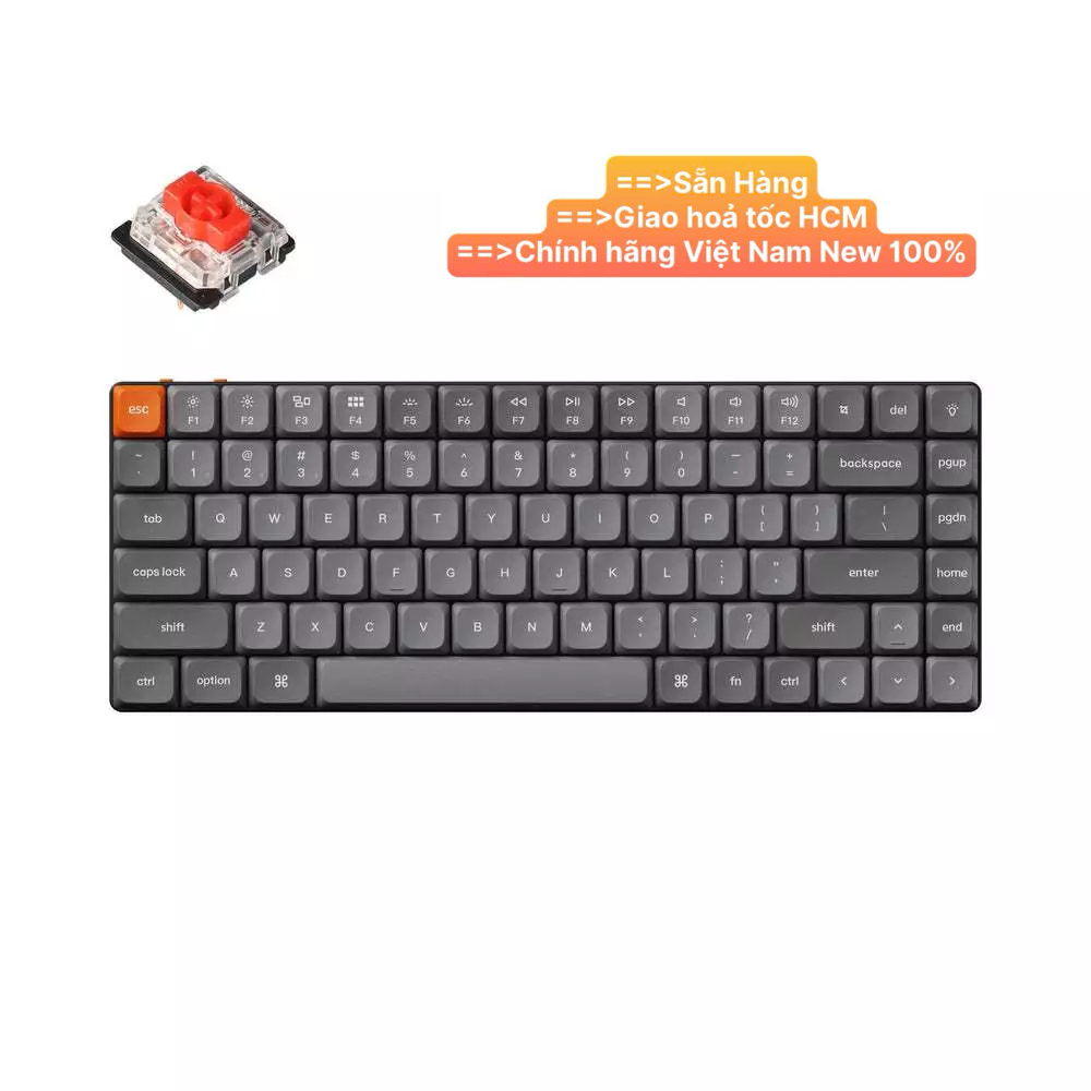 Bàn phím vi tính Keychron K3M-B1 K3 Max Gateron RGB Backlight Red Switch Keyboardv - Hàng Chính Hãng