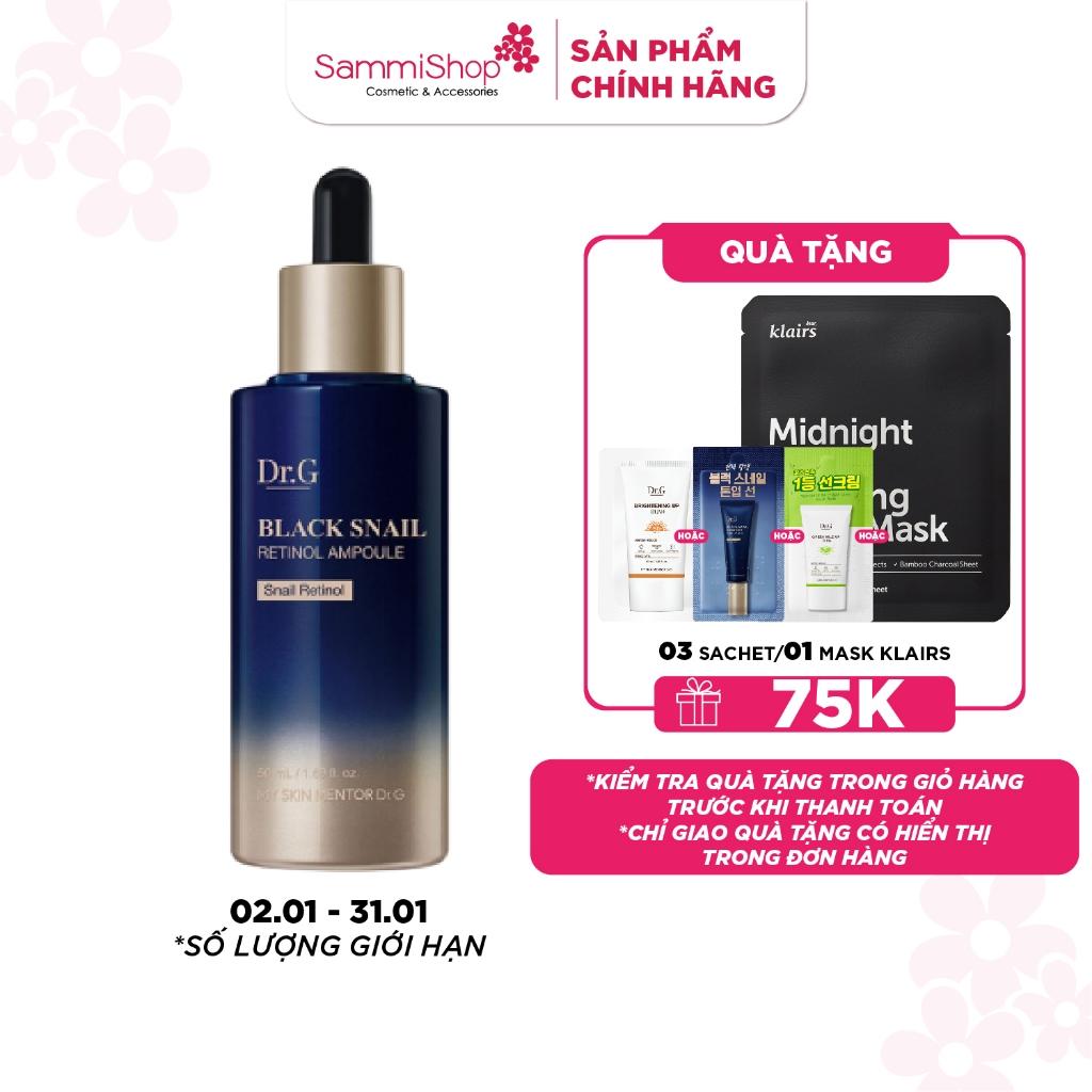 Dr.G Tinh chất Black Snail Retinol Ampoule 50ml