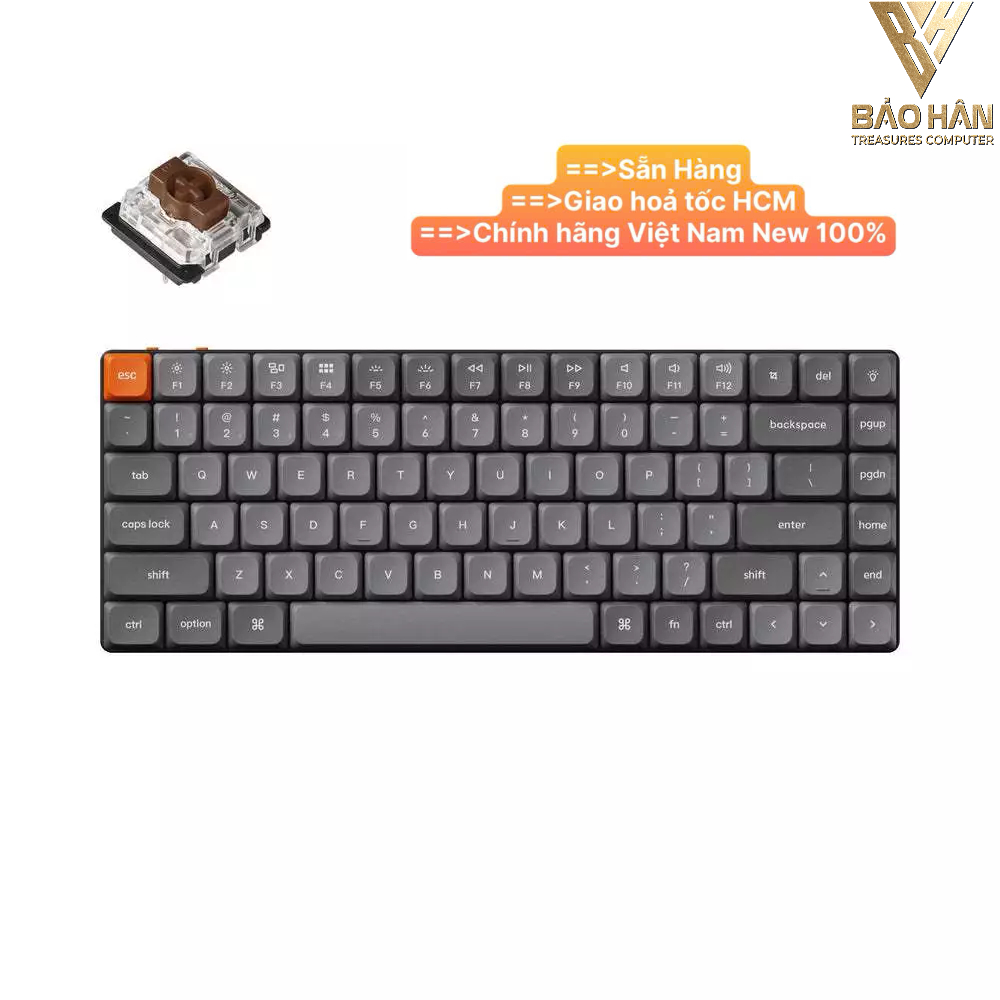 Bàn phím vi tính Keychron K3M-A3 K3 Max Gateron White Backlight Brown Switch Keyboard - Hàng Chính H