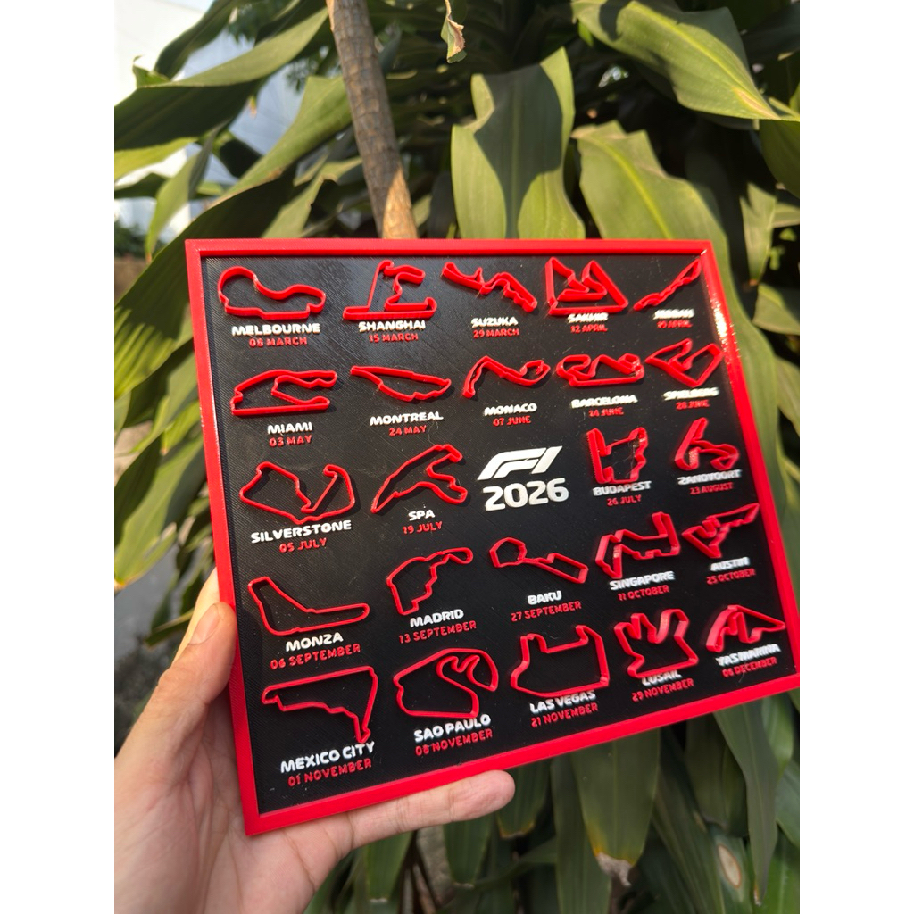 Mô hình Lịch thi đấu Đua xe F1 mùa 2026 in 3D, Mô hình xe đua công thức F1