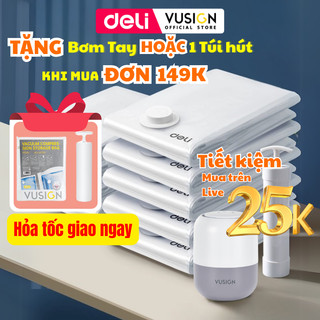   VOUCHER -50%  Túi hút chân không đựng quần áo chăn màn Deli tránh ẩm mốc siêu dai dày gấp đôi sử dụng nhiều lần 