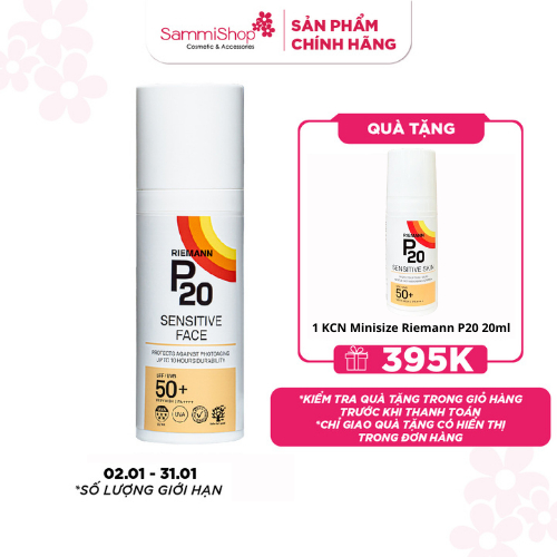 Riemann P20 Kem chống nắng Sensitive Face SPF50+ PA++++ 50g