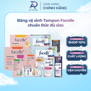   Hỏa Tốc  Băng vệ sinh Tampon Facelle chuẩn Đức - Siêu Tiện Lợi Với Kích Thước Nhỏ Chống Tràn 