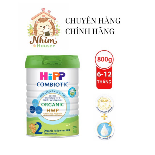 Sữa bột công thức HIPP 2 Organic Combiotic 800g ( cho trẻ từ 6-12 tháng )