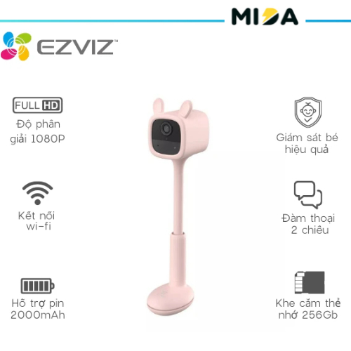 Camera EZVIZ BM1 2MP Trông Trẻ, Dùng Pin, Phát Hiện Tiếng Khóc, Đàm Thoại 2 Chiều