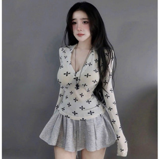  Áo Thun Nữ Dài Tay Họa Tiết Ngựa Vằn Chất Ren Lưới  Áo Body Cổ V Hoạ Tiết Beo Ôm Dáng Cá Tính 