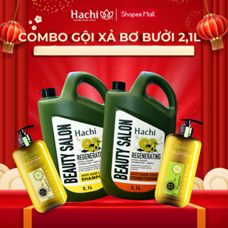  Combo can gội xả 2.1L tặng kèm combo bơ bưởi 350ml hỗ trợ giảm rụng giúp mọc tóc Regenerating Hachi 