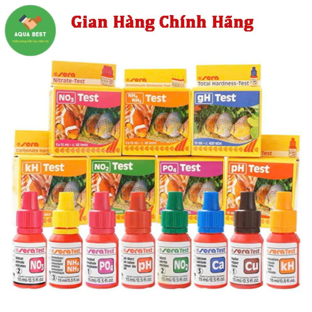 [Chính Hãng] Bộ test SERA kiểm tra các chỉ tiêu nước: PH, KH, NO2. NH3. NO3. FE, GH, CL, CA, MG, PO4
