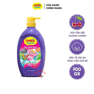 CARRIE JUNIOR – Sữa Tắm Gội Em Bé 700g Hương Trái Cây Dịu Nhẹ