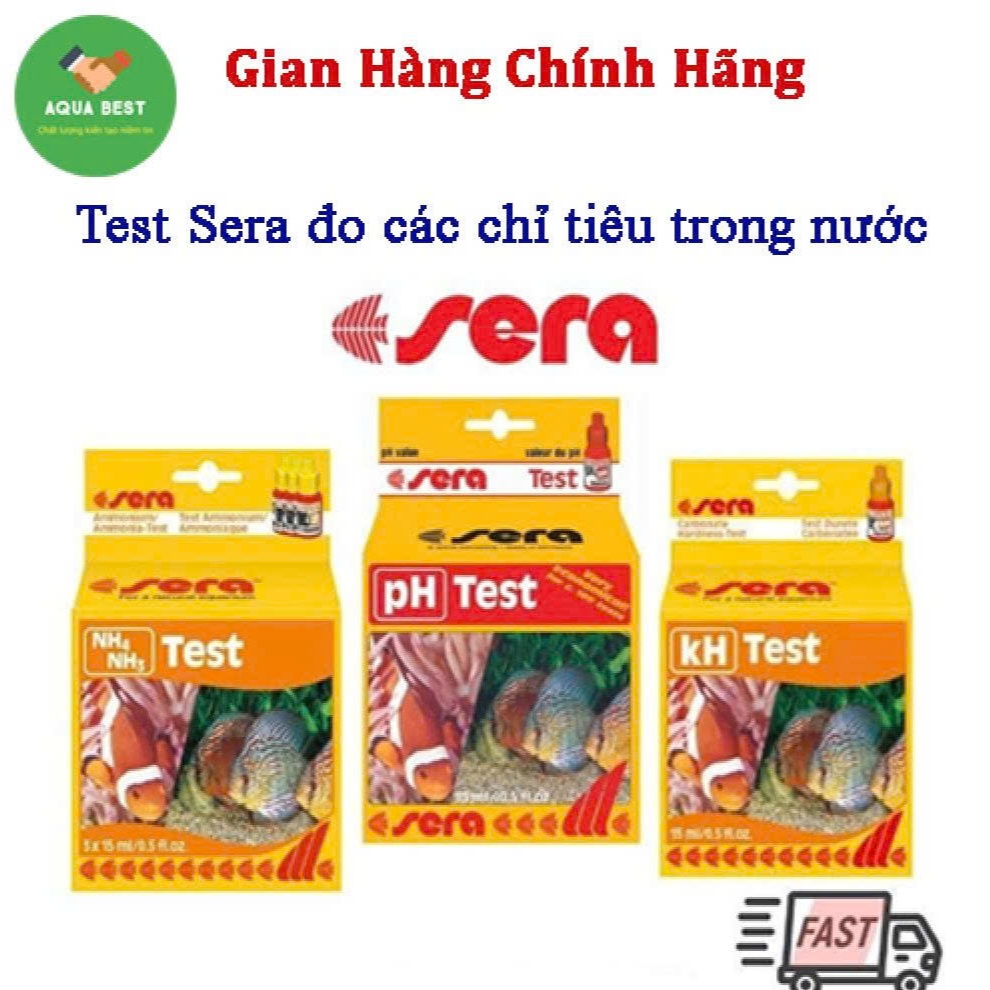 [Chính Hãng] Các chỉ số kiểm tra môi trường nước SERA gồm:PH, KH, NO2,NH3,NO3,FE,O2,GH,CL,CA,MG,PO4