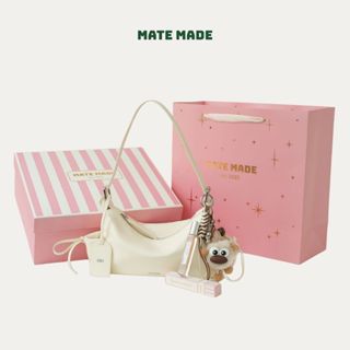  COMBO QUÀ  MATE MADE Gift Box – Túi Xách Cloudy + Charm + Nước Hoa Peachy + Hộp Quà Hồng Kẻ Trắng 