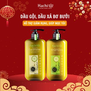  Dầu Gội Xả Hachi chiết xuất Bơ- Bưởi lành tính hỗ trợ giảm gãy rụng và giúp mọc tóc 