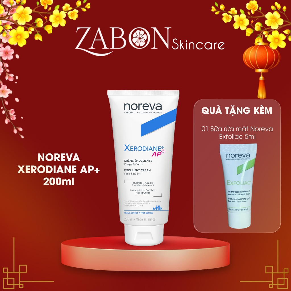 Kem NOREVA XERODIANE AP+ EMOLLIENT CREAM dưỡng ẩm da 200ml