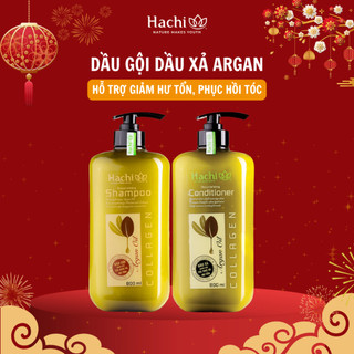  Combo dầu gội xả dành cho tóc hư tổn Hachi Nourishing chiết xuất ARGAN dung tích 350ml 500ml 800ml 