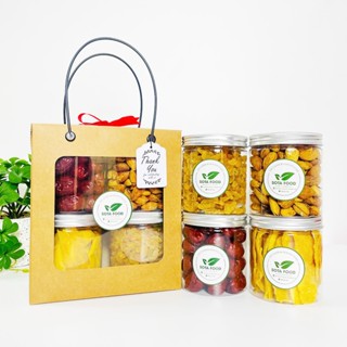 [SET QUÀ TẶNG] Quà tặng tết, tặng bạn bè, người thân theo yêu cầu - hạnh nhân, điều, óc chó vàng, nho, xoài, yến mạch