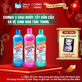  Combo 3 Nước Tẩy Bồn Cầu Và Vệ Sinh Nhà Tắm Vixol Oxy 700ml  Hương Hoa   Hương Biển   Hương Xuân  