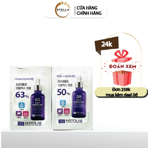 Histolab EGF Complex Ampolue 50%  và EGF 63% Trẻ Hóa Làn Da, Mờ Vết Nhăn 1ml