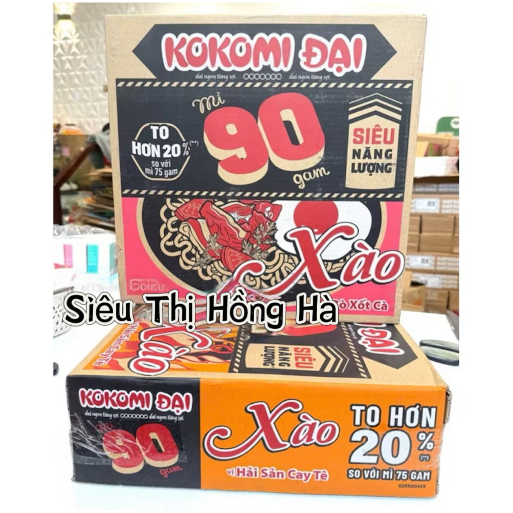 Thùng Mì Kokomi Đại Xào 90 vị Hải Sản Cay tê/ Bò sốt cà 30 gói x 95g