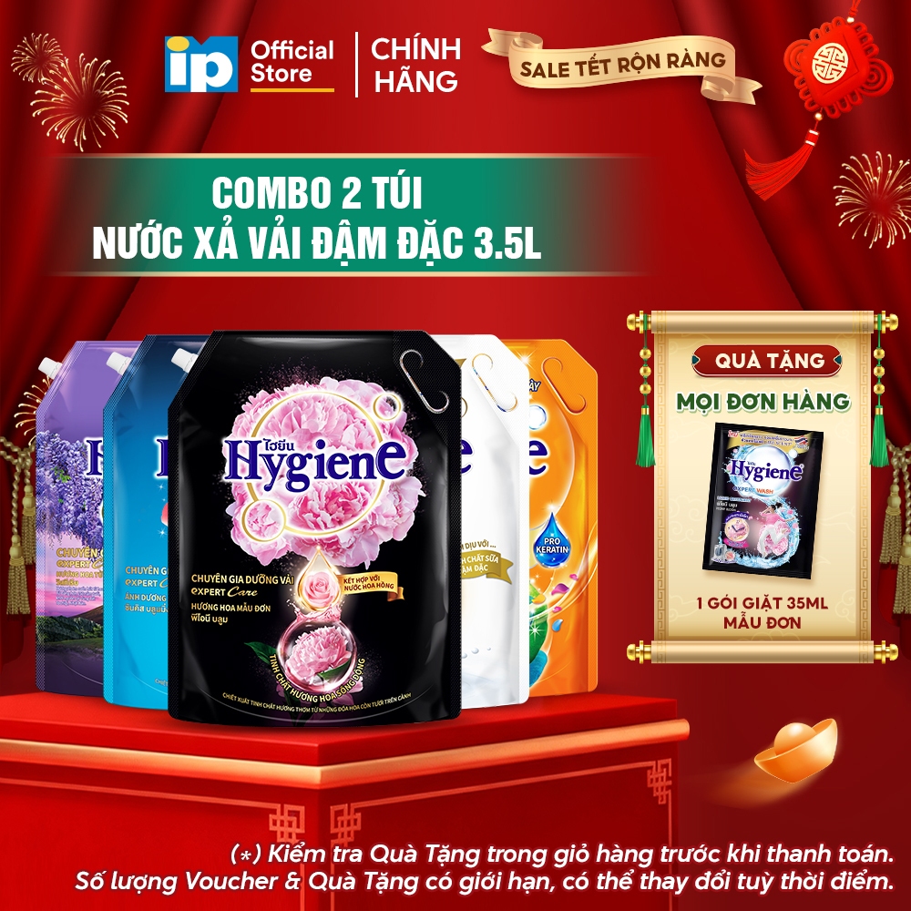  Combo 2 Nước Xả Vải Đậm Đặc Hygiene 3.5L 