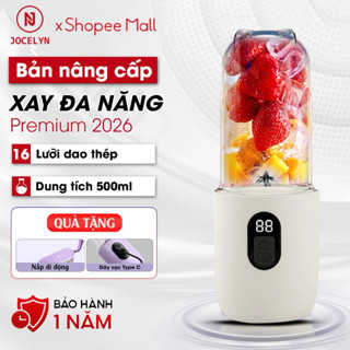 Máy Xay Sinh Tố Cầm Tay Đa Năng JOCELYN , 16 lưỡi dao inox 304 chống han gỉ, dung tích 500ml công suất 40W