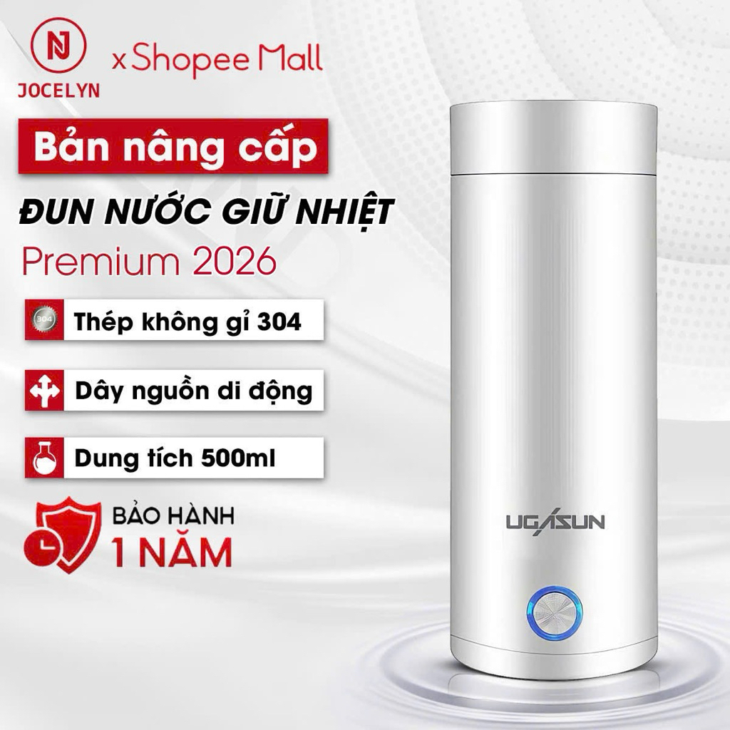 Bình đun nước siêu tốc mini cầm tay JOCELYN