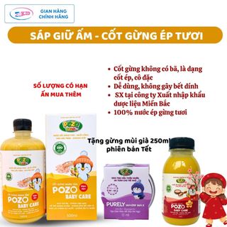  Combo sáp ấm - nước tắm gừng cho bé mùa đông chống cảm cúm nhiễm lạnh giữ ấm - Hàng chính hãng 