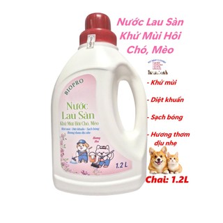 Nước lau sàn khử mùi hôi Chó Mèo Biopro Hương Hoa chai 1.2L Giúp Sàn sạch bóng Khử mùi hôi Diệt khuẩn nhanh chóng