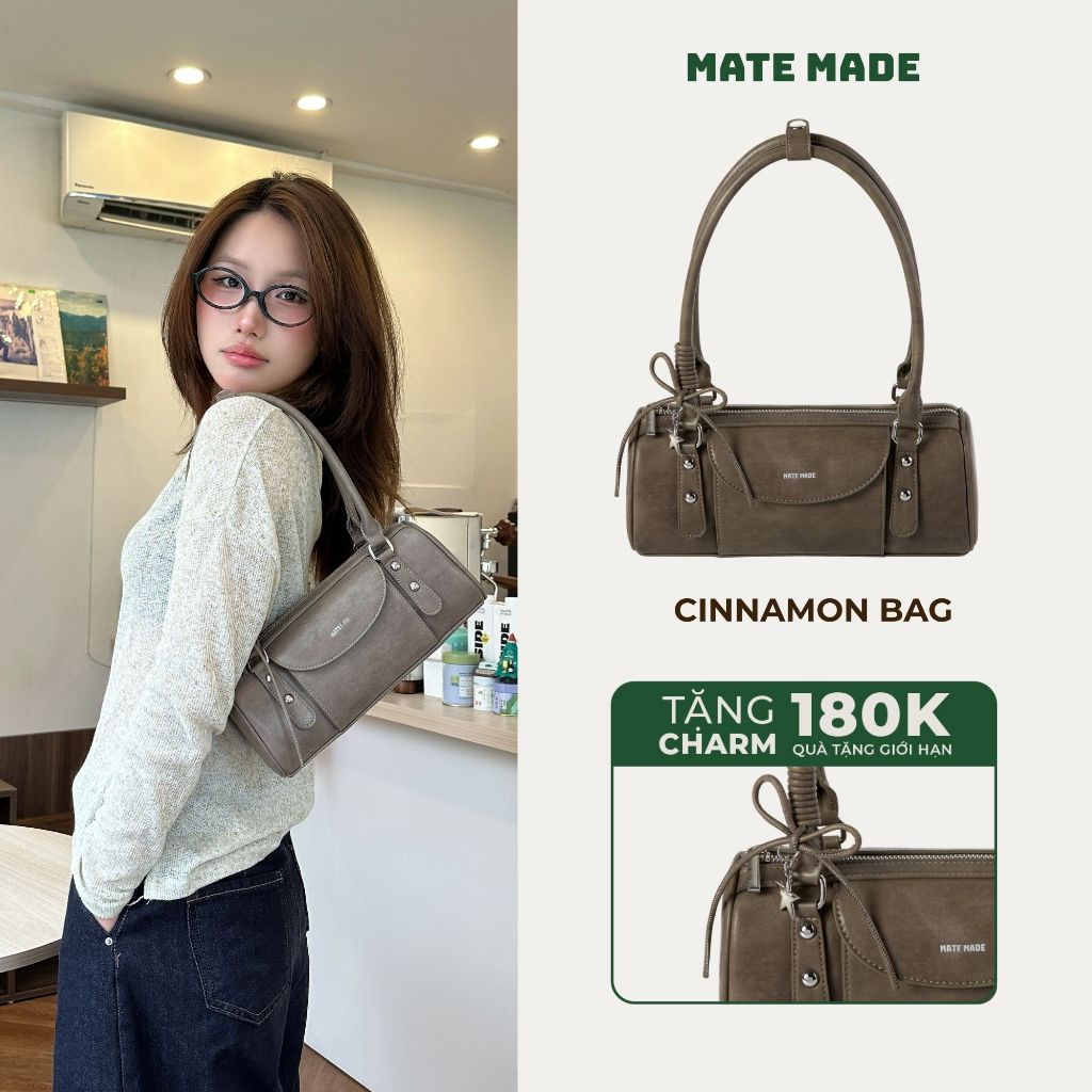  MATEMADE Túi Xách Nữ Cinnamon Bag - Túi Đeo Vai Thời Trang Dáng Chữ Nhật - Size 28 