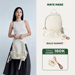  Balo Summit Nơ Nhún MATE MADE Size 35 - Ba Lô Thời trang nữ đi học đi làm-đựng laptop 13inc 