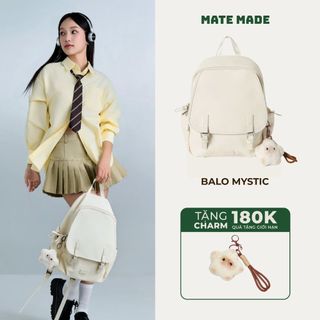  Balo Mystic Nắp Gập sz 35 MATE MADE - Ba Lô Thời trang nữ đi học đi làm chống bẩn chống nước-đựng laptop 