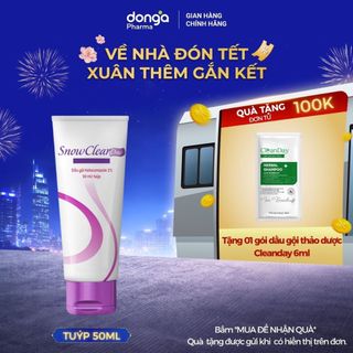  Dầu gội làm sạch gàu nấm SnowClear One chiết xuất dầu dừa và bạc hà Tuýp 50ml 