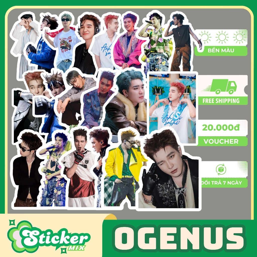 Bộ 50 sticker OGENUS anh trai say hi mùa 2 chống nước trang trí ốp lưng,..s422