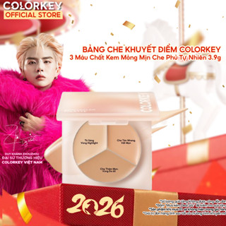  Bảng Kem Che Khuyết Điểm COLORKEY 3 Màu Chất Kem Mỏng Mịn Che Phủ Tự Nhiên 3.9g 